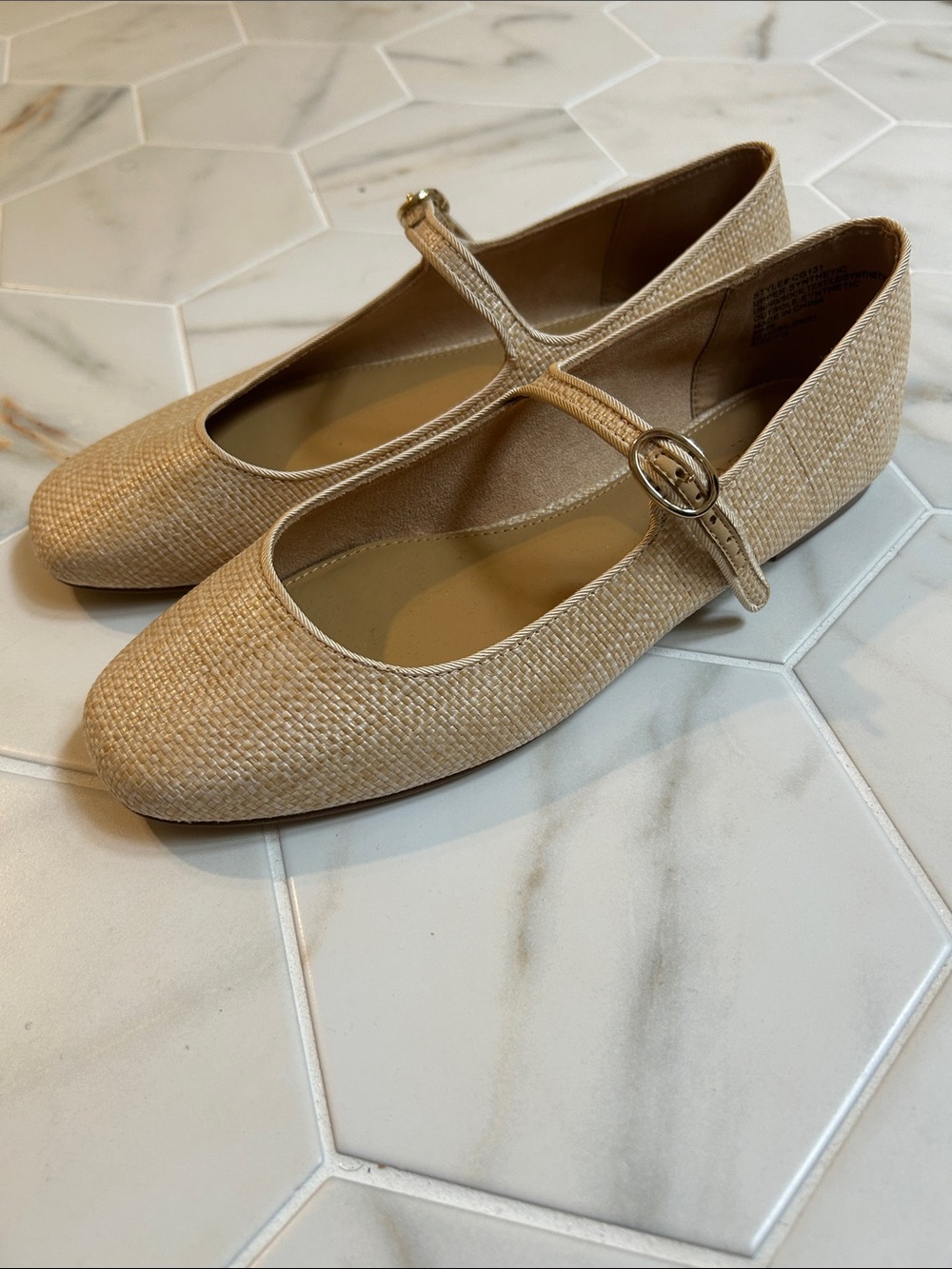 New J. Crew Factory Beige Mary Jane Flats with Buckle Strap